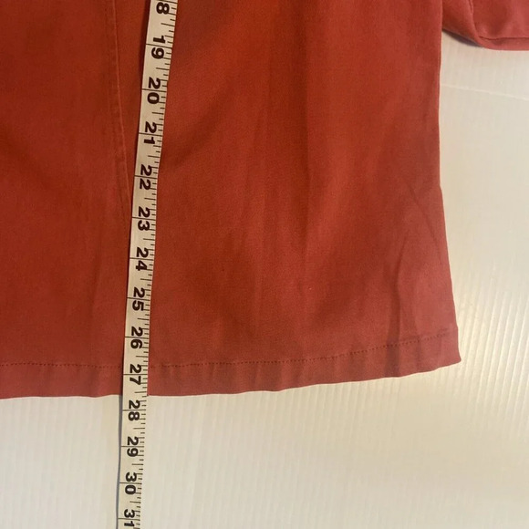 Torrid Women Jacket Size 4 Peach Pink Tencel Denim Chore Pocket Chambray Shacket - Picture 9 of 12